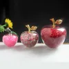 Boże Narodzenie Prezenty Kryształ Apple Miniaturowy z kolorowym farszem Luksusowe szkło Xmas Apple Crafts Home Decoration Akcesoria Prezent Y201020