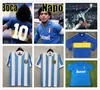 Maradona 1981 Boca juniors manches longues 1978 1986 Argentine Diego Retro Soccer Jerseys 1987 88 Vintage Napoli football maillot de football