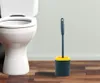 Brosse de nettoyage de toilettes en Silicone, brosse douce à tête plate avec siège fixe à séchage rapide, ensemble d'accessoires de WC cleaning277a