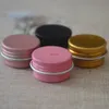 Tomt mini 5g 10g aluminiumburkar metall rosa guld svart prov läpp Balm deodorant BB Cream Mask Tin Case Makeup Container 50PCSpls order