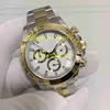 11 Style Real Po Eta 7750 Automatic Watch Men 18K YG SS 40mm White Dial 116503 Champagne Two Bracelet 116506 116500237e