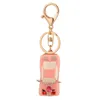 Nowa Moda Kolorowa Żywica Brelok Keychain Z Rhinestone Kobiet Torba Akcesoria Kluczowe pierścienie