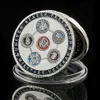 5 peças e token de maçons aceitos artesanato banhado a prata 1oz símbolos maçônicos réplicas de moedas coleções2228910