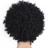 Czarny 4 cal Krótkie afro Kinky Kręcone Peruki Syntetyczne HighTemperatura Włókna Symulacja Ludzkie Włosy Pelucas XP9376
