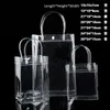 Limited 10Pcs Lot Transparant Pvc Gift Tote Packaging Bags With Hand Loop Clear Plastic Handbag Closable Garment Bag Vckrf