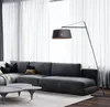 Duże Nordic Lampa podłogowa E27 Lampa podłogowa Tkanina Cień Duży Dom Oświetlenie Czarny Metal Czarny Cień Oświetlenie Mody
