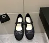 Vintage Mary Jane Single Shoes Sandales femme au début de l'automne BALLERINES Parfum rétro dans les années 1980 Première couche en peau de mouton Splicing Design taille 35-40