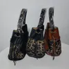 PU Pocket Duffel Tote Leopard Bucket Travel Bag 25pcs Lot USA Local Warehouse snap purses Gray Brown Black Outdoor Duffel Bags Carry Purse DOMIL106-1911