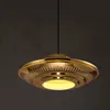 Modern minimalist fashion led chandelier lighting gold creative UFO restaurant shopping pendant lights mall bar wrought iron pendant lamps