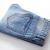 Jeans masculinos 2021 sweatpants moda rua desgaste rasgado luz azul masculino reto slim denim calças hommes cowboy calças