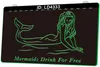 LD4333 Mermaids Drink For Free 3D Gravure LED Light Sign Wholesale Retail