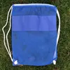 Mesh Drawstring Beach Bag for Swimming Gear Backpack Foldable Sports Football Soccer Pocket