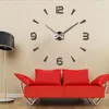 Spezielle große DIY-Uhr modernes Design Wohnzimmer Quarz 3D große Acryl-Wanduhr Uhren Spiegelaufkleber Wohnkultur 201212