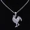 Mode Rostfritt Stål Hängsmycke Halsband Rooster Österrike Crystal Sailver Färgton Charm Kvinnor Halsband Högkvalitativa Smycken