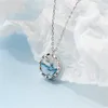 925 Стерлинговое серебро Алмазное Ожерелье для Женщины Дельфин Голубое океан Серебряное Плита Ожерелье Ювелирные Изделия Оптом Китай