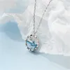 925 colar de diamante de prata esterlina para mulher golfinho azul oceano prata placa colar jóias por atacado china