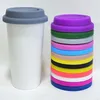 Solid Color Silicone Cup Lid 9.5CM Anti Dust Spilling Variety of Universal Household Coffee Milk Cups Sealing Lids