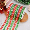 25 Yards 10mm Christmas Ribbon Printed Grosgrain Ribbons for Gift Wrapping Wedding Decoration Hair Bows DIY Free Shipping
