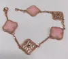 Diamantarmband tussen vier bladklavers goud zilveren rosé goud drie kleuren ketting bestelling kan worden opgemerkt sieraden vrouwen geschenken met doos