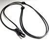Cordão de couro preto simples do cordão de couro para o pingente diy ajustável 20mm-40mm para homens mulheres colares jóias