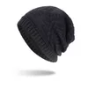 Cool Men Winter Plush Thicken Keep Warm Weave Knitted Hat Outdoor Sports Windproof Skull Caps WM136