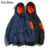 Una Reta Jackets Men Hip Hop Pullover Hooded Jacket Coats日本のファッションカジュアルプラスサイズルーズジャケットマンストリートウェア201218