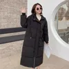 Moda sólida chique witner jaqueta mulheres novas longas parka com capuz feminino casual ladies zipper casaco de tamanho grande 201217