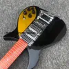 2022 New Small Double Wave Electric Guitar,Stringed Instrument,Black Paint,Yellow Cover Plate,Korean Accessories