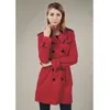 HOT CLASSIC! WOMEN FASHION ENGLAND MIDDLE LONG TRENCH COAT/HIGH QUALITY DOUBLE BREASTED BELTED TRENCH FOR WOMEN S-XXL FREE SHIPPING 6S0I