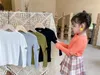 Ins małe dziewczyny tshirts czyste bawełniane koszulki modne ubrania buntique jesień zima dzieci topy 17 lat Z21116382664