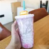 Tumbler Cherry Blossom с крышкой и соломинкой 15 унций пластиковые сакуры ледяные чашки для питья кофе сок молоко