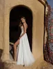 Sexy Asaf Dadush Lace Wedding Dresses High Side Split Backless Chiffon Beach Wedding Dress Bridal Gowns Vestidos De Novia robe de 2238