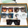 Damen ERI009 Neuer Modetrend großer quadratischer Rahmen Runde Linsen Damen Einkaufsferien Sonnenbrille Tempel Metal Pfeil UV -Schutz Band Box