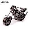 VILEAD 14CM (5.5 ") دراجة نارية نموذج الرجعية موتور تمثال المعادن الديكور اليدوية الحديد نارية الدعامة خمر ديكور المنزل كيد لعبة T200703