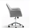 Fluwelen stof thuiskant kantoor stoel met metalen basis moderne verstelbare draaistoel met armen (grijs)