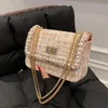 Evening Bags Luxury Design Woolen Pearls Chain Women Crossbody 2022 Fashon Ladies Shoulder Messenger Bag Clutches Female Purses