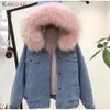 Giacca Kancoold Giacca di alta qualità Velluto di alta qualità Slim Denim Jacket Big Fur Collar Cowboy Cowboy Cappotto Cappotto Cappotto con cappuccio Denim Femminile 09 201112