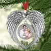 Sublimatie Blanks Kerst Ornament Decorations Angel Wings Shape Blank Voeg uw eigen afbeelding en achtergrond gratis DHL-schip HH21-563 toe