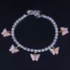 Crystal Butterfly Anklety dla kobiet bransoletki nóg łańcuch stóp plażowych Buho Jewelry Bracelets T2009019418295