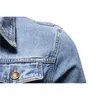 Cotton Denim Jacket Men 캐주얼 한 단색 옷깃 싱글 가슴 청바지 재킷 남성 가을 슬림 핏 품질 남성 재킷 201218