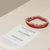 MG0057 Set di braccialetti mini pietre preziose da 4 mm all'ingrosso Bracciale con corniola rodolite da donna Pietra rossa naturale Gioielli Mala Yoga
