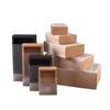 Frosted PVC Cover Kraft Paper Drawer Boxes DIY paper gift Box for Wedding Party Gift Packaging