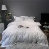 1000TC Egyptian Cotton White Gray Stripe Bedding Set Luxury Hotel Bed set Duvet Cover Soft Bed sheet QUEEN KING parure de lit T200706