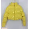 AtxyxtA Puffer Jacket Cropped Parka Bubble Coat Winter Women New Fashion Clothing Yellow 201217