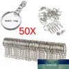 Gümüş Kaplama Metal Boş Anahtarlık Anahtarlık Bölünmüş Yüzük Anahtarlık Anahtarlık Yüzükler Kadın Erkek DIY Anahtar Zincirleri Aksesuarları