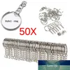 Silver Plated Metal Blank Keyring Keychain Split Ring Keyfob Key Holder Rings Women Men DIY Key Chains Accessories