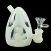 Oeuf de dinosaure DAB RIB Tuyau d'eau Tuyaux de verre Fumer Bongs Glow dans le bang de silicone sombre pour les herbes sèches de cigarte