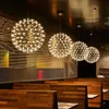 Nordic Sparkle Ball Chandelier Lighting Round Pendant Lamp LED Designer Creative Firework Light Shopping Mall Hotel Lobby Staircase Lights