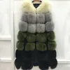 Chicever 패치 워크 모피 여성의 조끼 특대 민소매 플러스 크기 히트 색 두꺼운 카디건 조끼 코트 여성 겨울 패션 201031