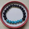 6 perles Turquoise lave Yoga Bracelet 8mm guérison élastique poignet roche volcanique perlé Chakra bijoux hommes femmes Yoga Bracelet